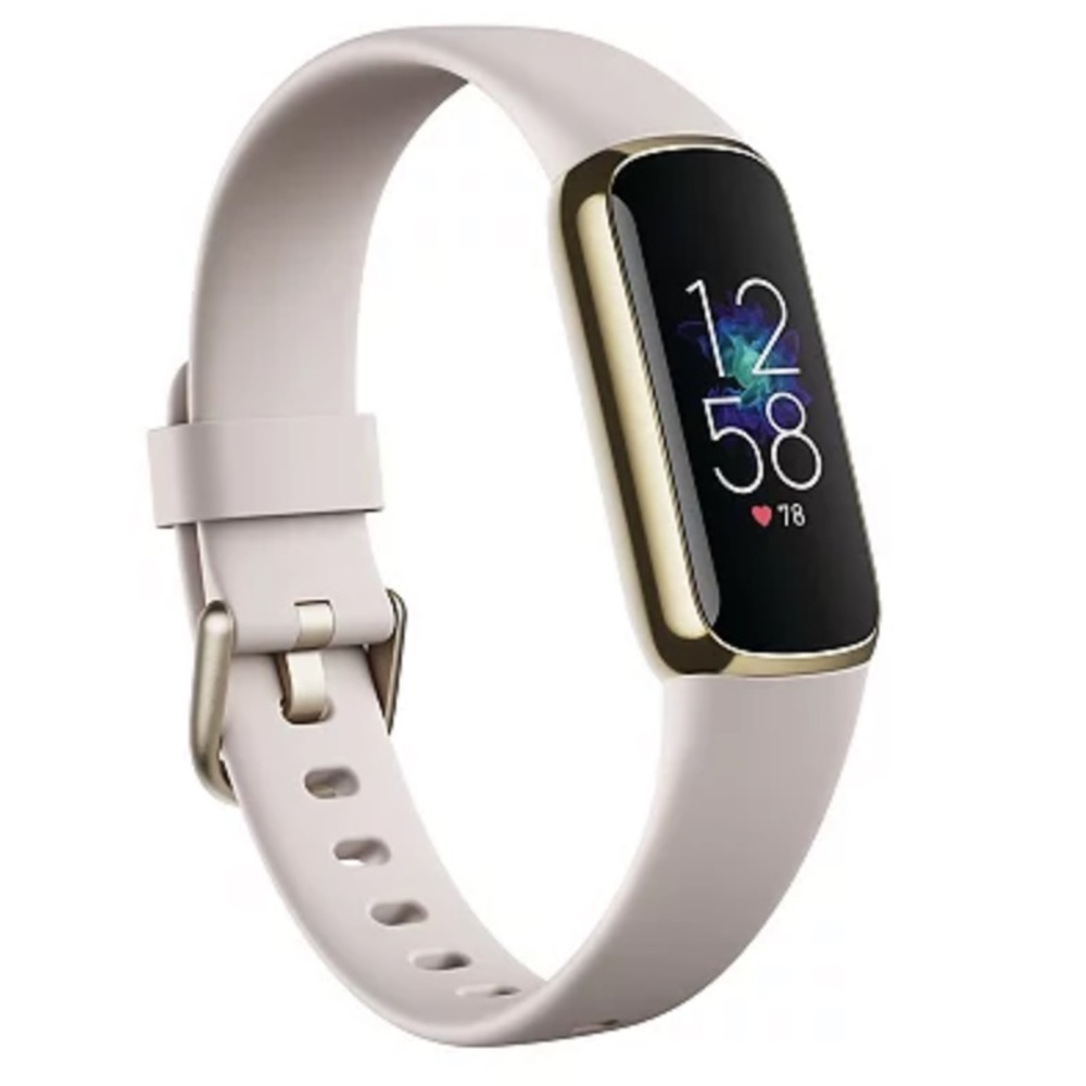 Fitbit luxe lunar white and gold link attachment New Open Box